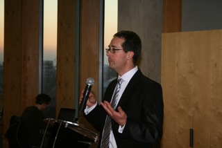 Professor Steffen Petersen (Professor of Cardiovascular Medicine, Queen Mary University of London) at the first Let's Talk Hearts seminar held at The London Chest Hospital in 2010.